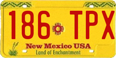 NM license plate 186TPX