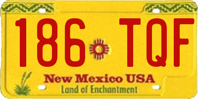 NM license plate 186TQF