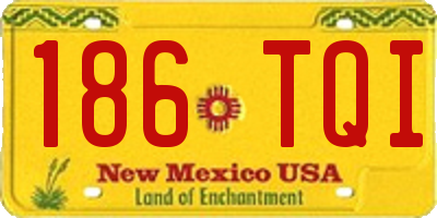 NM license plate 186TQI