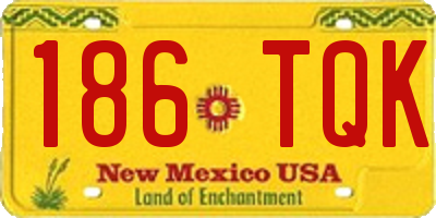 NM license plate 186TQK