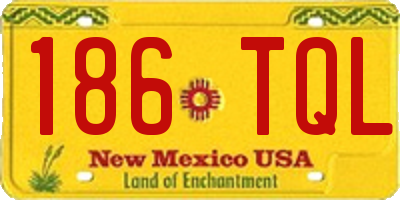 NM license plate 186TQL