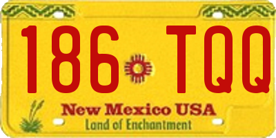 NM license plate 186TQQ