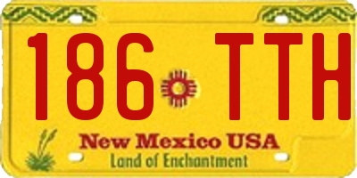 NM license plate 186TTH
