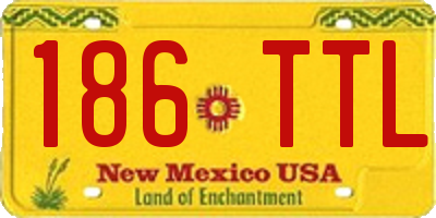 NM license plate 186TTL