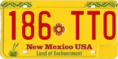 NM license plate 186TTO