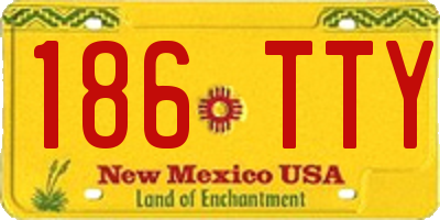 NM license plate 186TTY