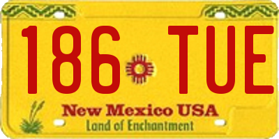 NM license plate 186TUE