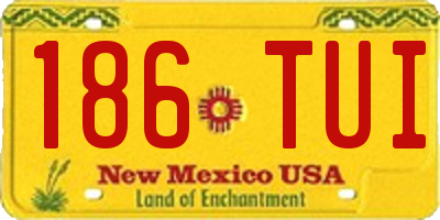 NM license plate 186TUI