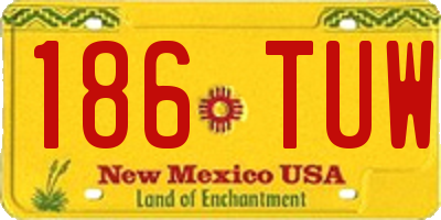 NM license plate 186TUW