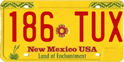 NM license plate 186TUX