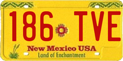NM license plate 186TVE