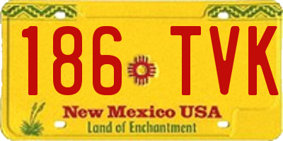 NM license plate 186TVK