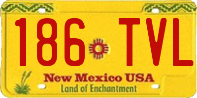 NM license plate 186TVL
