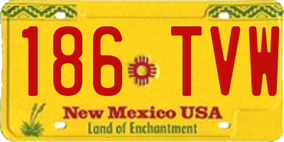 NM license plate 186TVW