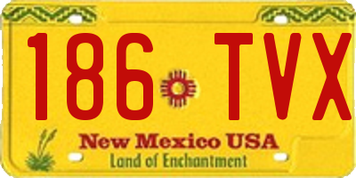 NM license plate 186TVX
