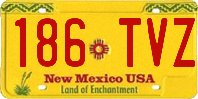 NM license plate 186TVZ