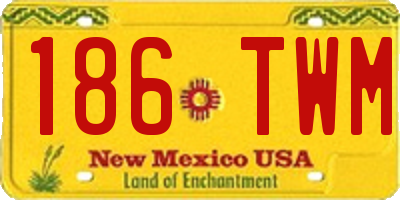 NM license plate 186TWM