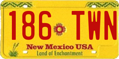 NM license plate 186TWN