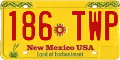 NM license plate 186TWP