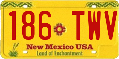 NM license plate 186TWV