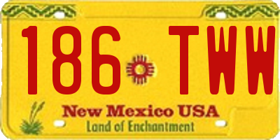 NM license plate 186TWW