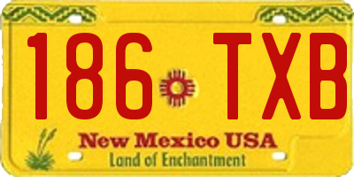 NM license plate 186TXB