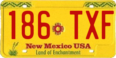 NM license plate 186TXF