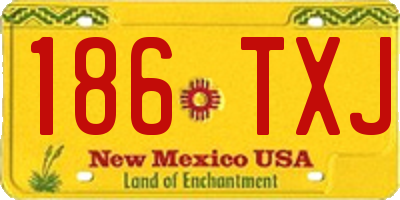 NM license plate 186TXJ