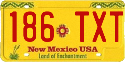 NM license plate 186TXT