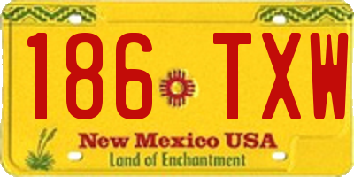 NM license plate 186TXW