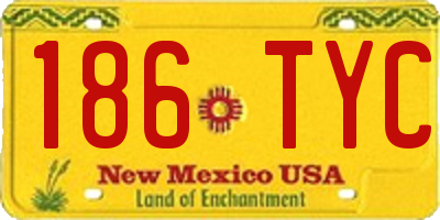 NM license plate 186TYC