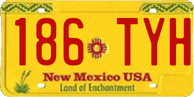 NM license plate 186TYH