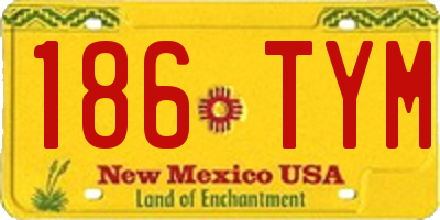 NM license plate 186TYM
