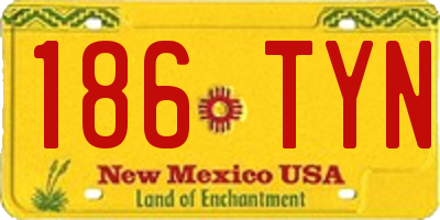 NM license plate 186TYN