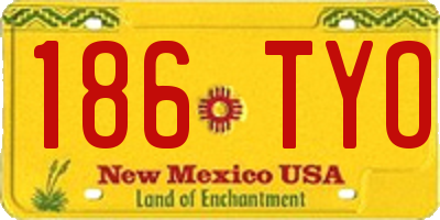 NM license plate 186TYO
