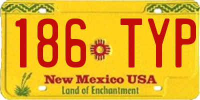 NM license plate 186TYP