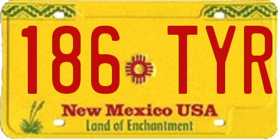 NM license plate 186TYR