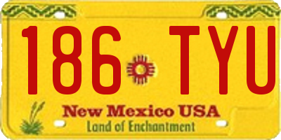 NM license plate 186TYU
