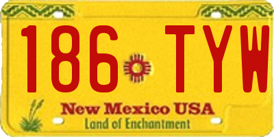 NM license plate 186TYW