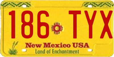 NM license plate 186TYX