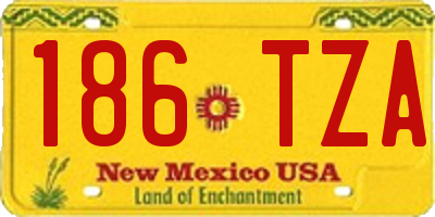NM license plate 186TZA