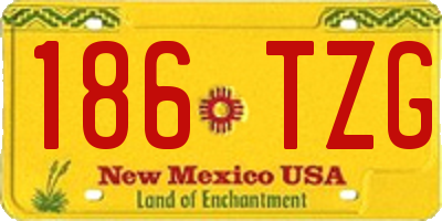 NM license plate 186TZG