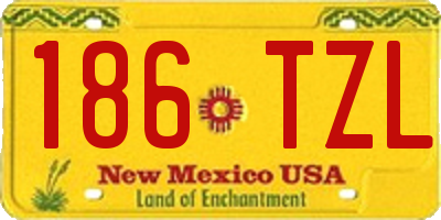 NM license plate 186TZL