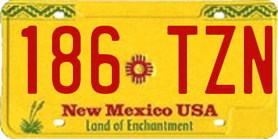 NM license plate 186TZN