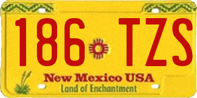 NM license plate 186TZS