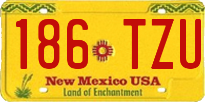 NM license plate 186TZU
