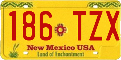 NM license plate 186TZX