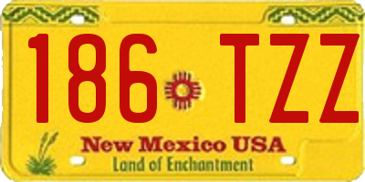 NM license plate 186TZZ