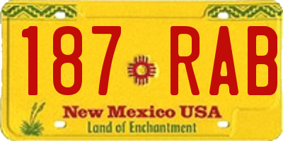 NM license plate 187RAB