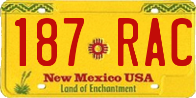 NM license plate 187RAC